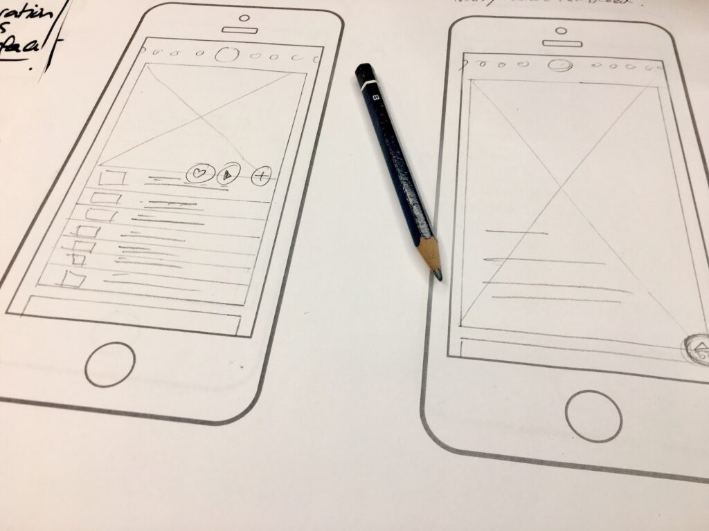 UI UX hand drawn wireframes